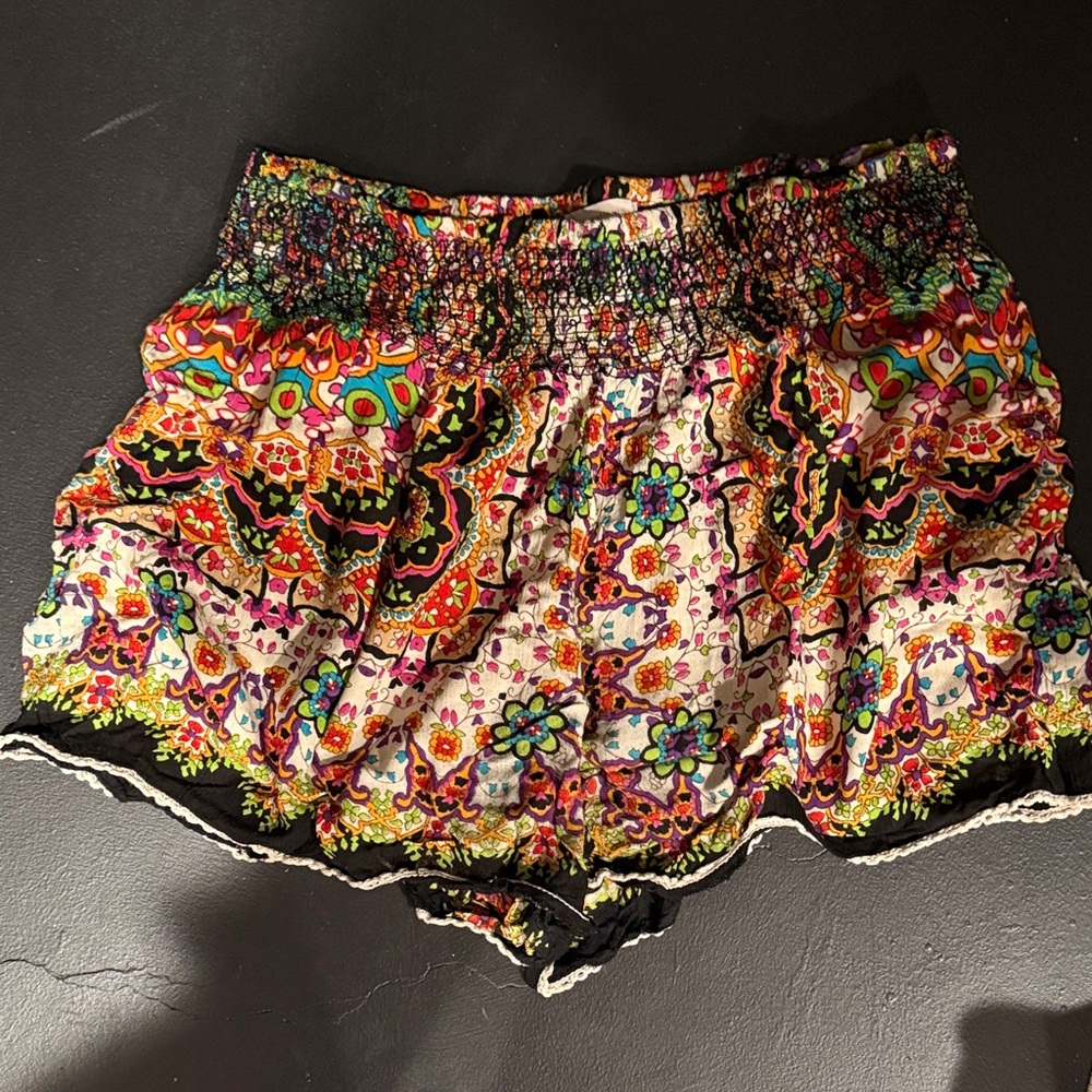 Dress Barn Multicolor Floral High Waist Shorts